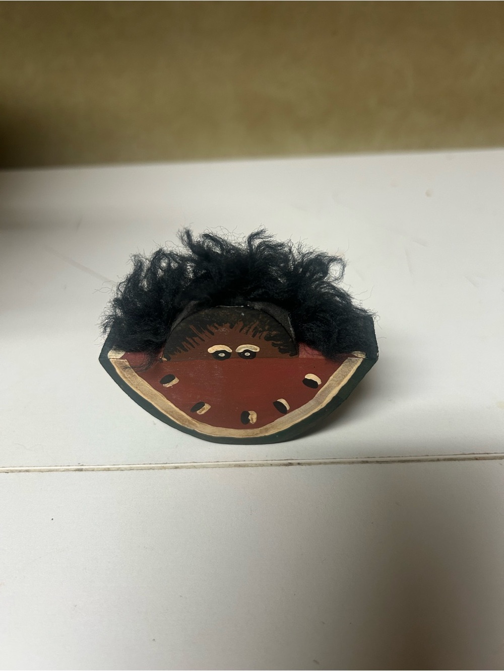 Handpainted Watermelon Black Americana Refrigerator Magnet - Picture 1 of 2